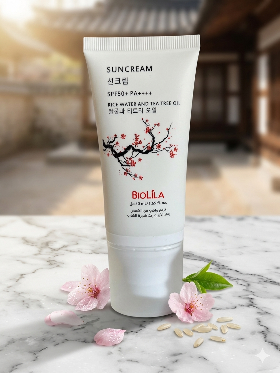 SUNCREAM SPF50+  RICE WATER AND TEA TREE OIL — Biolila